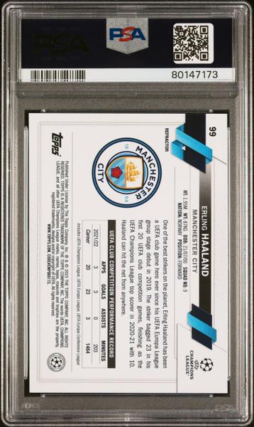 Erling Haaland 2022-23 Topps Chrome Uefa Club Competitions Refractor #99 PSA 9-2