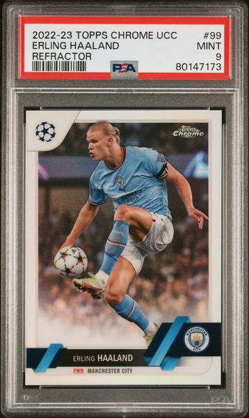 Erling Haaland 2022-23 Topps Chrome Uefa Club Competitions Refractor #99 PSA 9
