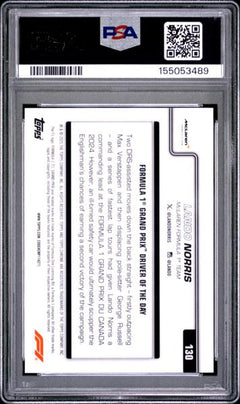 Lando Norris 2025 Topps Chrome Formula 1 Pink Refractor #130 PSA 8-2