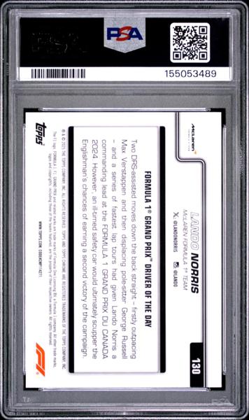 Lando Norris 2025 Topps Chrome Formula 1 Pink Refractor #130 PSA 8-2