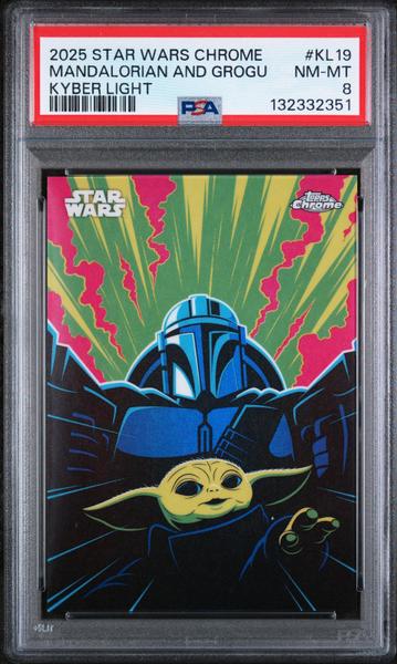 Mandalorian And Grogu 2025 Topps Chrome Star Wars Kyber Light #KL19 PSA 8