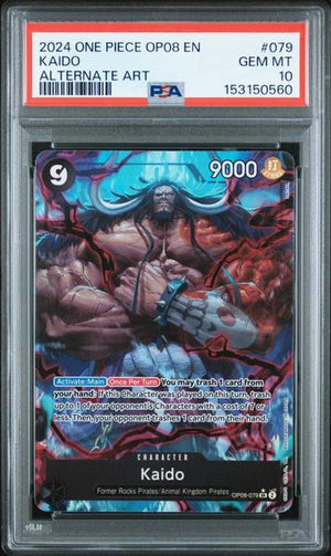 Kaido 2024 One Piece Op08-Two Legends Alternate Art #079 PSA 10