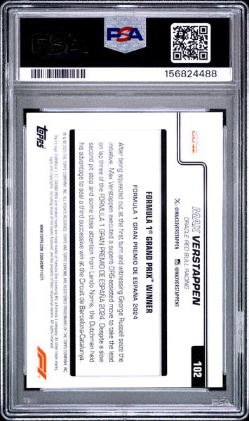 Max Verstappen 2025 Topps Chrome Formula 1 Checker Flag #102 PSA 8-2