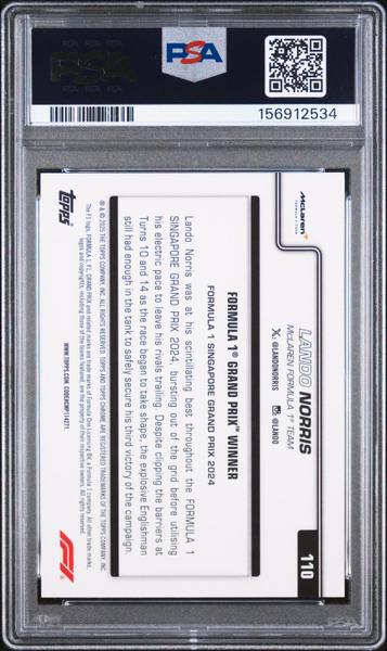 Lando Norris 2025 Topps Chrome Formula 1 Pink Refractor 158/250 #110 PSA 9-2