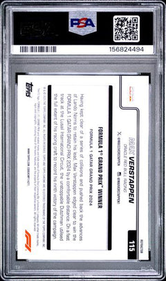Max Verstappen 2025 Topps Chrome Formula 1 Refractor #115 PSA 9-2