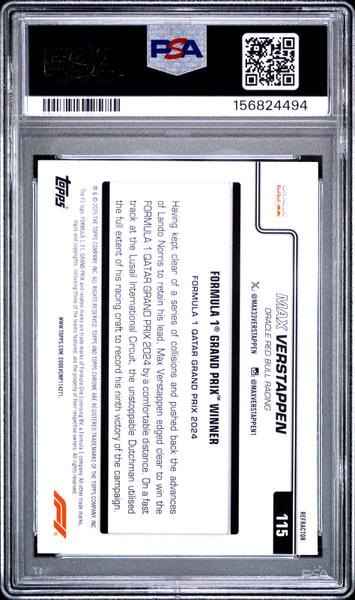 Max Verstappen 2025 Topps Chrome Formula 1 Refractor #115 PSA 9-2