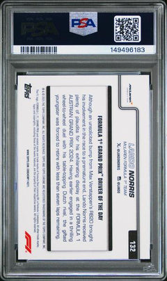 Lando Norris 2025 Topps Chrome Formula 1 Teal Refractor 117/299 #132 PSA 9-2