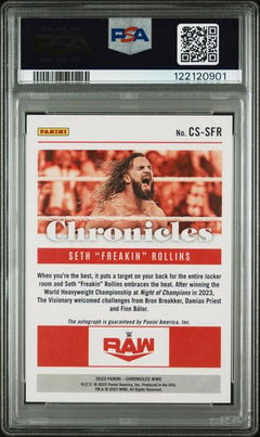 Seth Rollins 2023 Panini Chronicles WWE Chronicles Signatures Gold 8/10 #CSSFR PSA 9-2