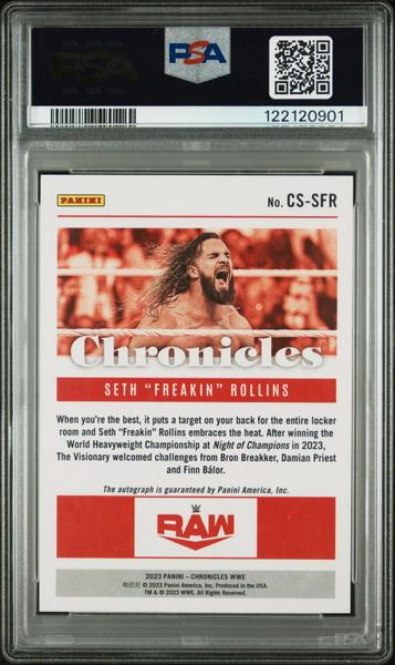 Seth Rollins 2023 Panini Chronicles WWE Chronicles Signatures Gold 8/10 #CSSFR PSA 9-2