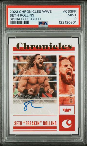Seth Rollins 2023 Panini Chronicles WWE Chronicles Signatures Gold 8/10 #CSSFR PSA 9