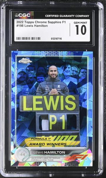 Lewis Hamilton 2022 Chrome Sapphire F1 #198 CGC 10
