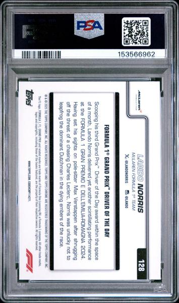 Lando Norris 2025 Topps Chrome Formula 1 Teal Refractor 111/299 #128 PSA 9-2