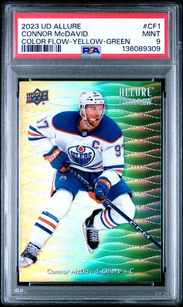 Connor Mcdavid 2023 Upper Deck Allure Color Flow Color Flow-Yellow-Green #CF1 PSA 9