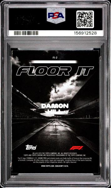 Damon Hill 2025 Topps Chrome Formula 1 Floor It #FI-2 PSA 8-2