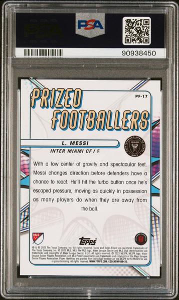 Lionel Messi 2023 Topps Finest MLS Prized Footballers #PF17 PSA 10-2
