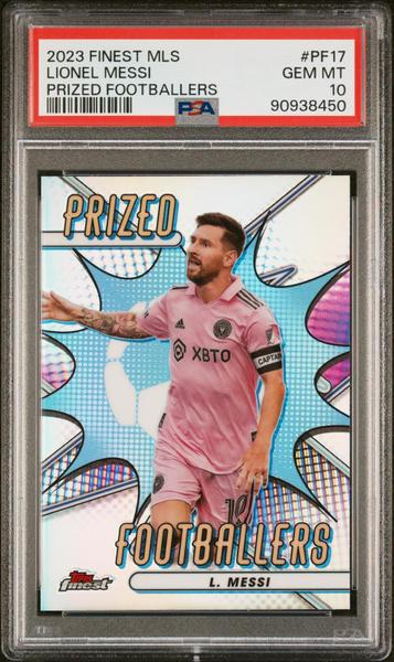 Lionel Messi 2023 Topps Finest MLS Prized Footballers #PF17 PSA 10-1