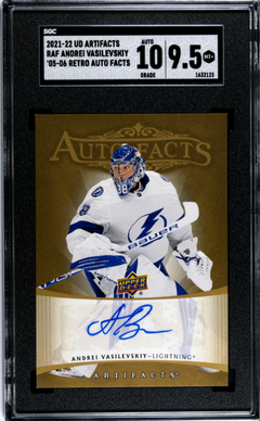 Andrei Vasilevskiy 2021-22 Upper Deck Artifacts '05-06 Retro Auto Facts #RAF-AV SGC 9.5-1