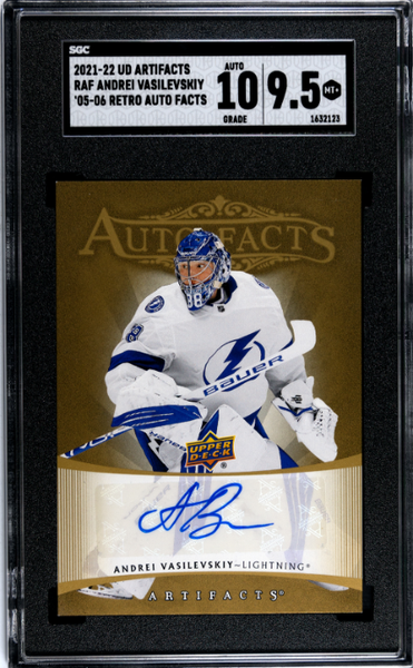 Andrei Vasilevskiy 2021-22 Upper Deck Artifacts '05-06 Retro Auto Facts #RAF-AV SGC 9.5-1