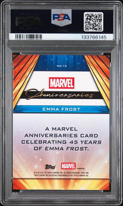 Emma Frost 2025 Topps Chrome Marvel Anniversaries #MA12 PSA 9-2