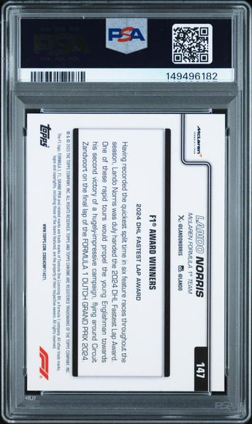 Lando Norris 2025 Topps Chrome Formula 1 Black And White Lazer #147 PSA 8-2