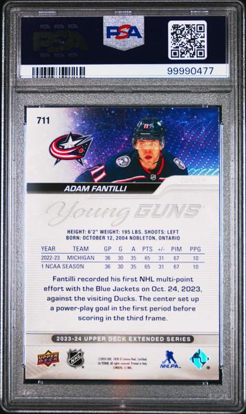 Adam Fantilli 2023 Upper Deck #711 PSA 9-2