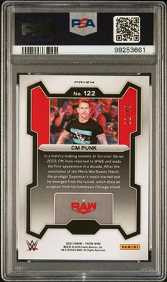 Cm Punk 2024 Panini Prizm WWE Under Card Green Prizm 22/49 #122 PSA 9-2