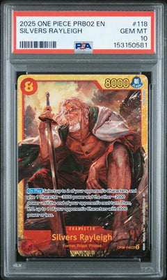 Silvers Rayleigh 2025 One Piece Prb02-Premium Booster One Piece Card The Best- Vol.2 #118 PSA 10-1