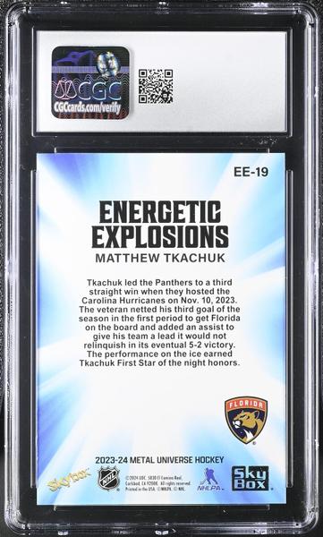 Matthew Tkachuk 2023-24 Metal Universe Energetic Explosions #EE-19 CGC 9.5-2