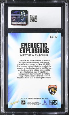 Matthew Tkachuk 2023-24 Metal Universe Energetic Explosions #EE-19 CGC 9.5-2