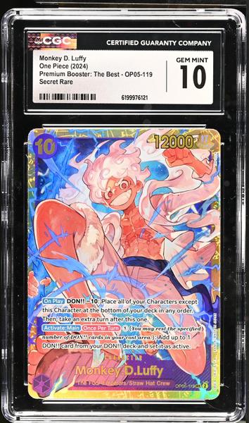 Monkey D. Luffy Secret Rare 2024 Premium Booster: The Best #OP05-119 CGC 10-1