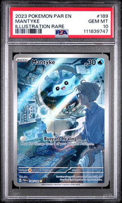 Mantyke 2023 Pokemon Par En-Paradox Rift Illustration Rare #189 PSA 10-1