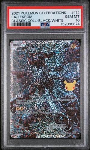 Fa/Zekrom 2021 Pokemon Celebrations Classic Collection Classic Coll-Black/White #114 PSA 10