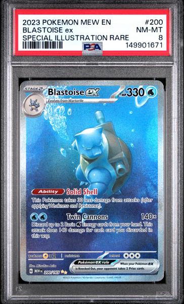 Blastoise Ex 2023 Pokemon Mew En-151 Special Illustration Rare #200 PSA 10