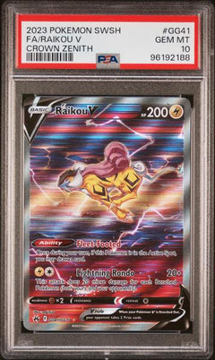 Fa/Raikou V 2023 Pokemon Sword And Shield Crown Zenith Crown Zenith #GG41 PSA 10-1