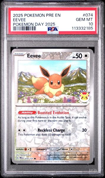 Eevee 2025 Pokemon Pre En-Prismatic Evolutions Pokemon Day 2025 #074 PSA 10-1