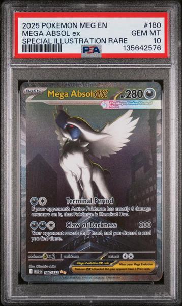 Mega Absol Ex 2025 Pokemon Meg En-Mega Evolution Special Illustration Rare #180 PSA 10