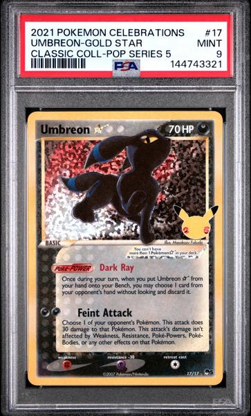 Umbreon-Gold Star 2021 Pokemon Celebrations Classic Collection Classic Coll-Pop Series 5 #17 PSA 9-1