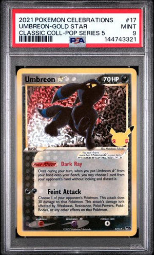 Umbreon-Gold Star 2021 Pokemon Celebrations Classic Collection Classic Coll-Pop Series 5 #17 PSA 9