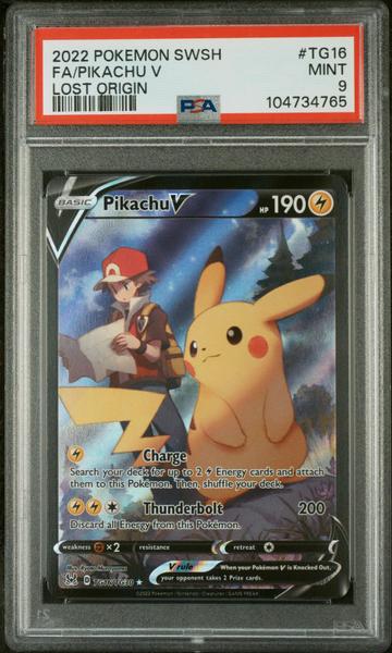 Fa/Pikachu V 2022 Pokemon Sword & Shield Lost Origin Lost Origin #TG16 PSA 9-1