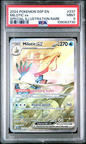Milotic Ex 2024 Pokemon Ssp En-Surging Sparks Special Illustration Rare #237 PSA 9