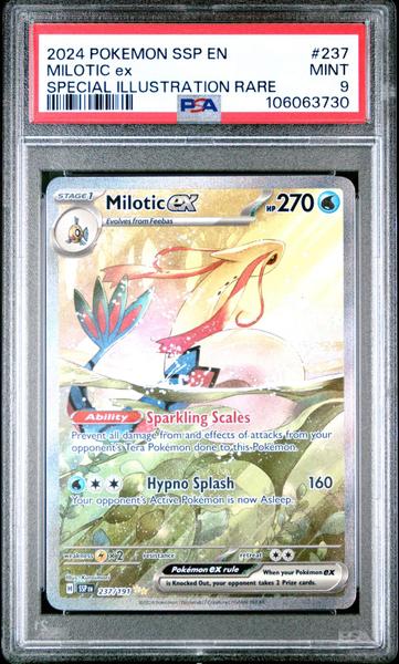 Milotic Ex 2024 Pokemon Ssp En-Surging Sparks Special Illustration Rare #237 PSA 9-1