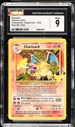 Charizard Base Set, Holo 2021 Celebrations - Classic Coll. #4/102 CGC 9-1