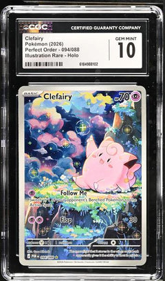 Clefairy Illustration Rare, Holo 2026 Perfect Order #094/088 CGC 10-1