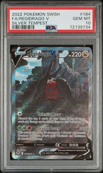 Fa/Regidrago V 2022 Pokemon Sword & Shield Silver Tempest #184 PSA 10-1
