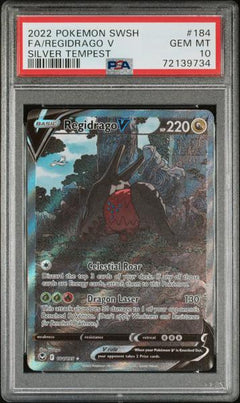 Fa/Regidrago V 2022 Pokemon Sword & Shield Silver Tempest #184 PSA 10-1