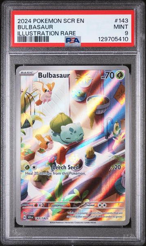 Bulbasaur 2024 Pokemon Scr En-Stellar Crown Illustration Rare #143 PSA 9