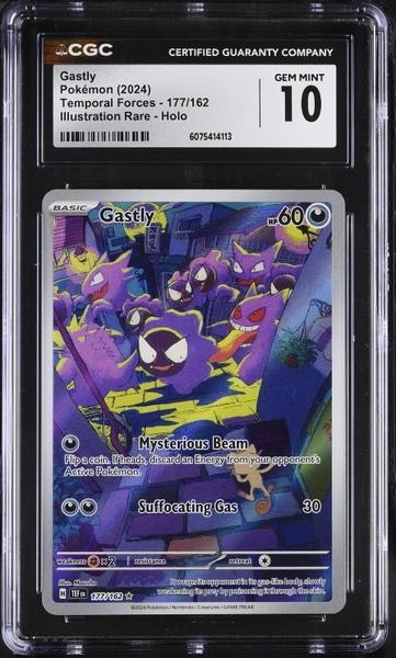 Gastly Illustration Rare, Holo 2024 Temporal Forces #177/162 CGC 10-1