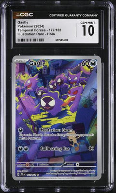 Gastly Illustration Rare, Holo 2024 Temporal Forces #177/162 CGC 10-1