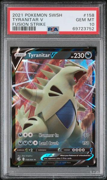 Tyranitar V 2021 Pokemon Sword & Shield Fusion Strike Fusion Strike #158 PSA 10-1