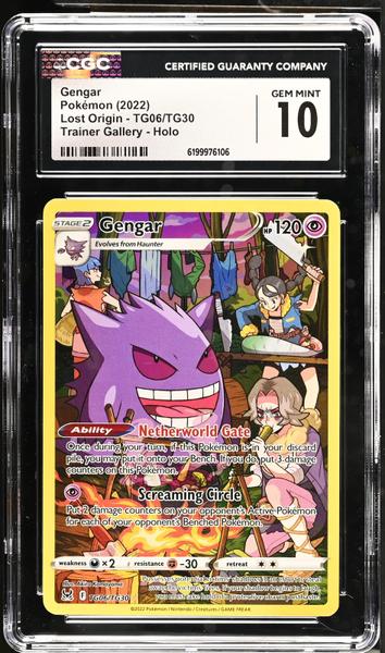 Gengar Trainer Gallery Holo 2022 Lost Origin #TG06/TG30 CGC 10-1